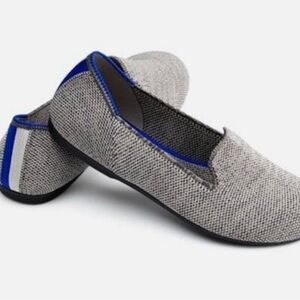 Rothy’s Girl Gray and Blue Slip-On Shoes